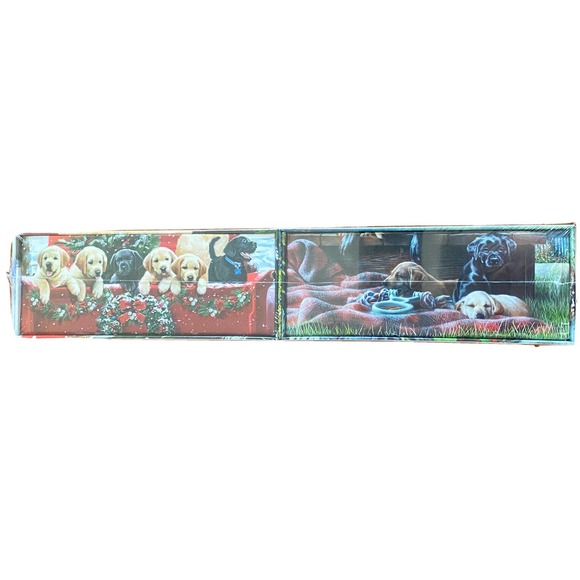 Set of 2 Keepsakes Giftable Boxes 500 Pc. each Jigsaw Puzzles New Puppy Holidays - Picture 3 of 5